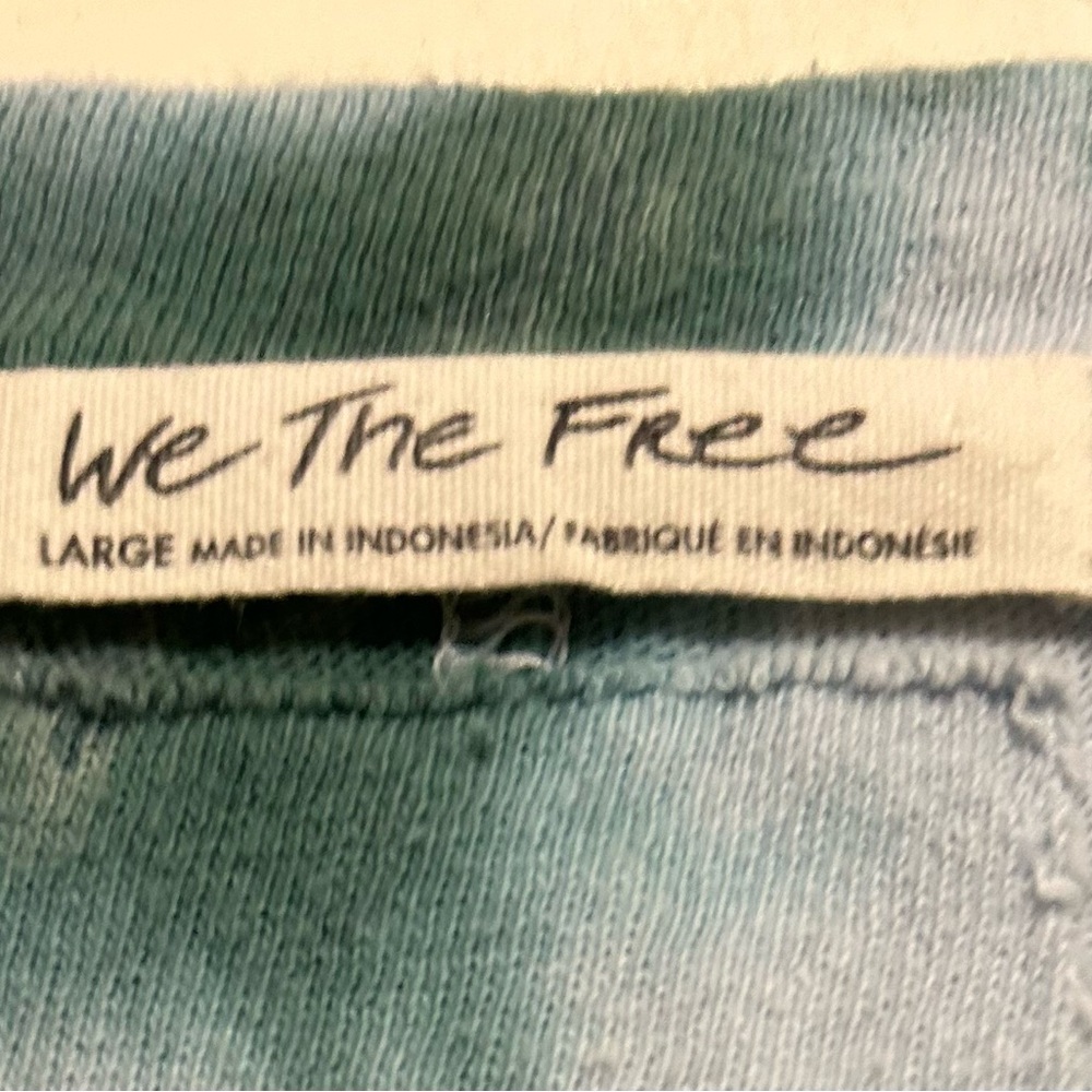 We the Free People Teal and Black Tie-Dye Long Sleeve Top - Picture 3 of 6